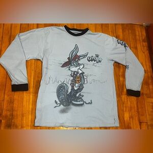 True Vintage Lot 29 Y2K Looney Tunes Bugs Bunny long-sleeve t-shirt Light Blue